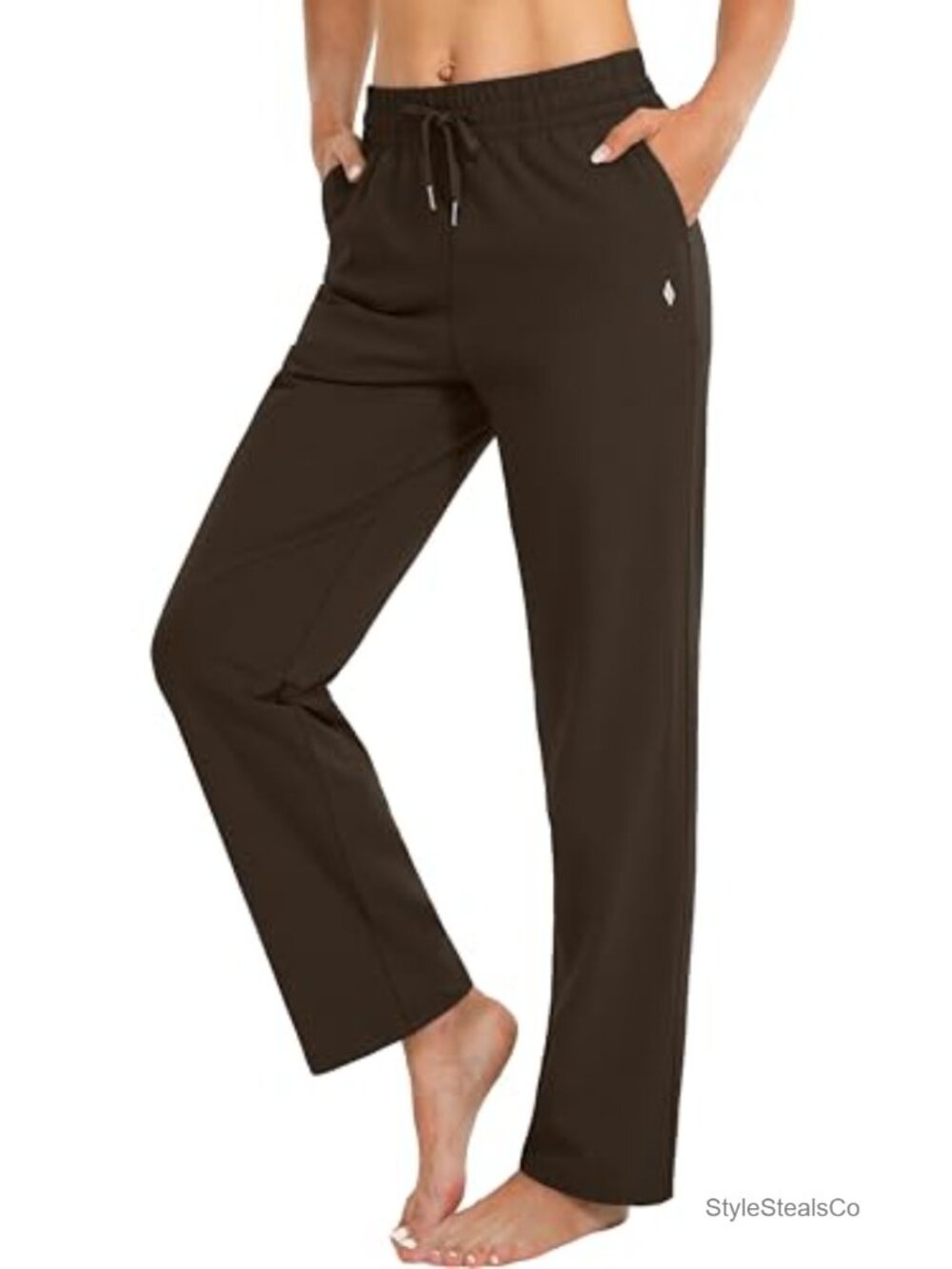 Women's Cotton Spandex Sweatpants with Pockets, Yoga Lounge Pants
